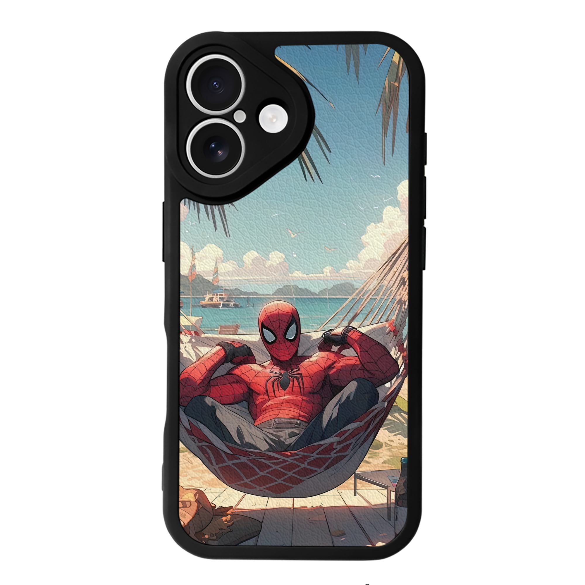Spider Man スパイダーマン 【iPhone 16シリーズ対応】シリコンスマホケース（レザー調） 材質：シリコン